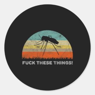 Pegatina Redonda Cómico Esto Cosas Mosquito 