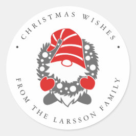 Pegatina Redonda Cómico gracioso con Navidades de Garland Festimes