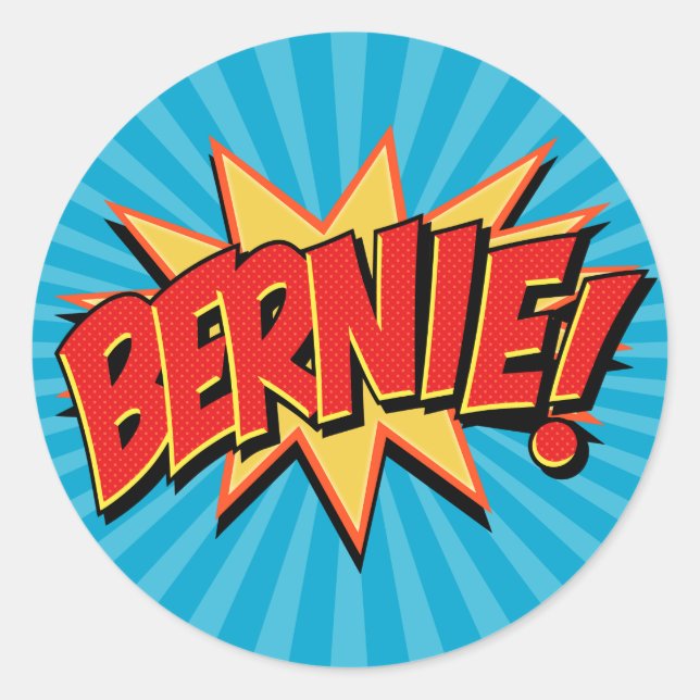 Pegatina Redonda Comics Geeks 4 Bernie (Anverso)