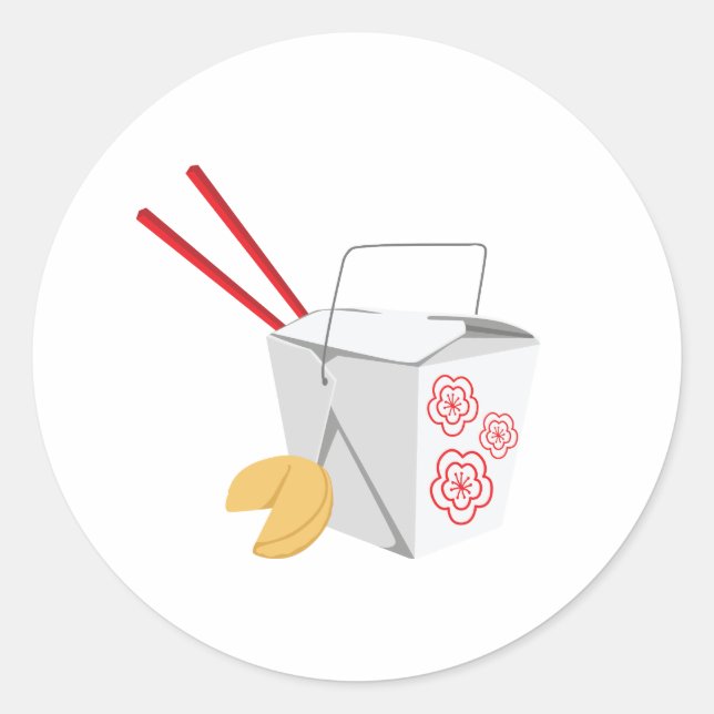 Pegatina Redonda Comida china (Anverso)