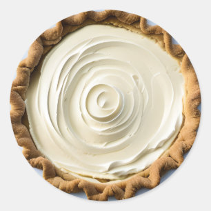 Pegatina Redonda Comida de crema batida pudding