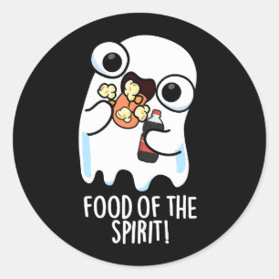 Pegatina Redonda Comida Del Espíritu Chiste De Fantasma Divertido F