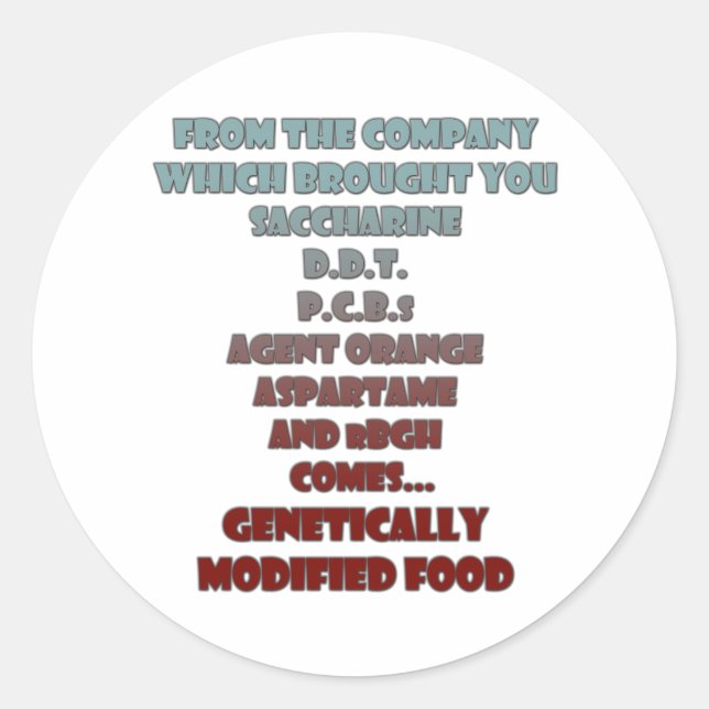 Pegatina Redonda Comida del GM (Anverso)