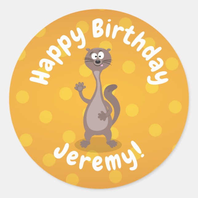 Pegatina Redonda Comida divertida tejiendo ilustracion personalizad (Anverso)