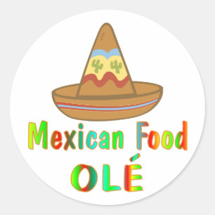 Pegatina Redonda Comida mexicana