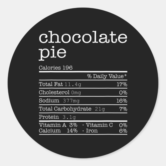 Pegatina Redonda Comida para Navidades de Acción de Gracias - Nutri (Anverso)