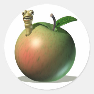 Pegatina Redonda Comida que come Apple