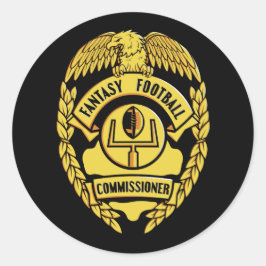 Pegatina Redonda Comisionado de Fantasía