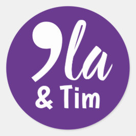 Pegatina Redonda Comma Kamala y Tim 2024