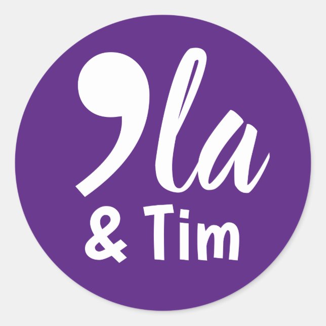 Pegatina Redonda Comma Kamala y Tim 2024 (Anverso)