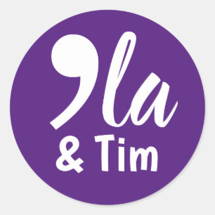 Pegatina Redonda Comma Kamala y Tim 2024