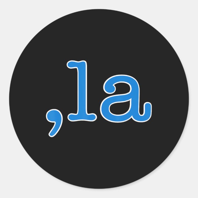 Pegatina Redonda Comma La Blue Comma La - Kamala Harris 2024 (Anverso)