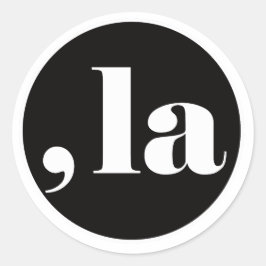 Pegatina Redonda Comma la, Kamala Harris.