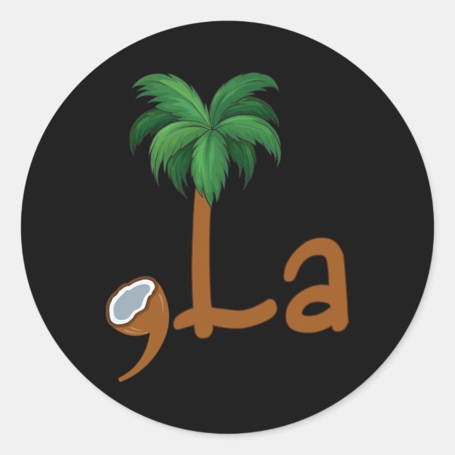 Pegatina Redonda Comma La Kamala Harris 2024 Presidente Funny Kamal (Anverso)