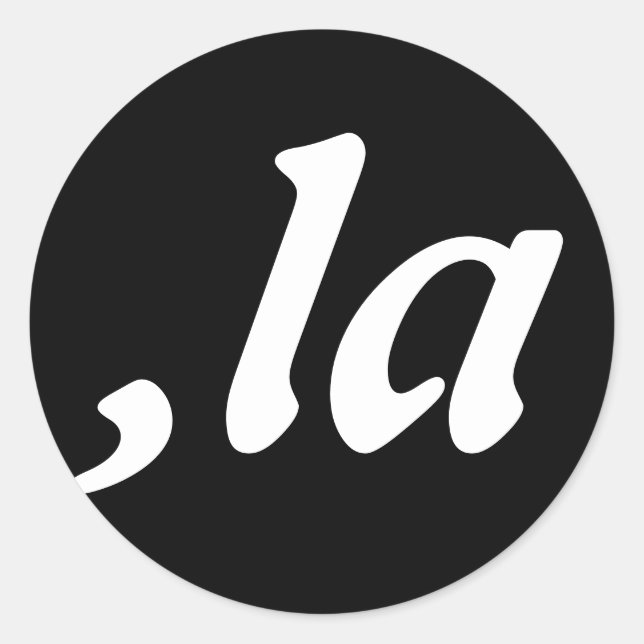 Pegatina Redonda Comma La Kamala Harris - diseño de texto personali (Anverso)