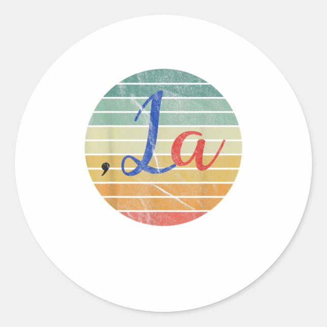 Pegatina Redonda Comma La Kamala Harris Elecciones Graciosas 2020 G (Anverso)