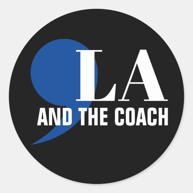 Pegatina Redonda Comma La Kamala Harris Tim Walz Coach 2024 Commala (Anverso)