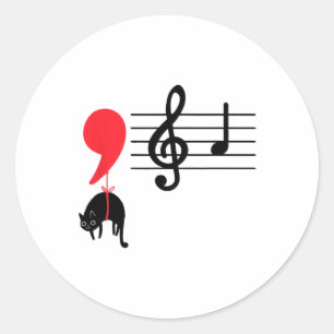 Pegatina Redonda Comma La Music Notes Kamala Harris Music Teacher E