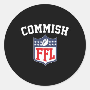 Pegatina Redonda Commish Fantasy Fantasy League Ffl Comm