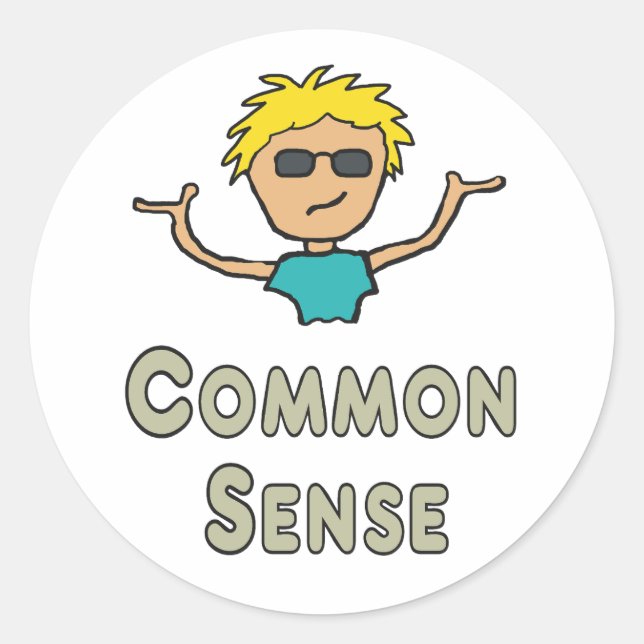 Pegatina Redonda Common Sense (Anverso)