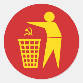 Pegatina Redonda Communism is trash sticker
