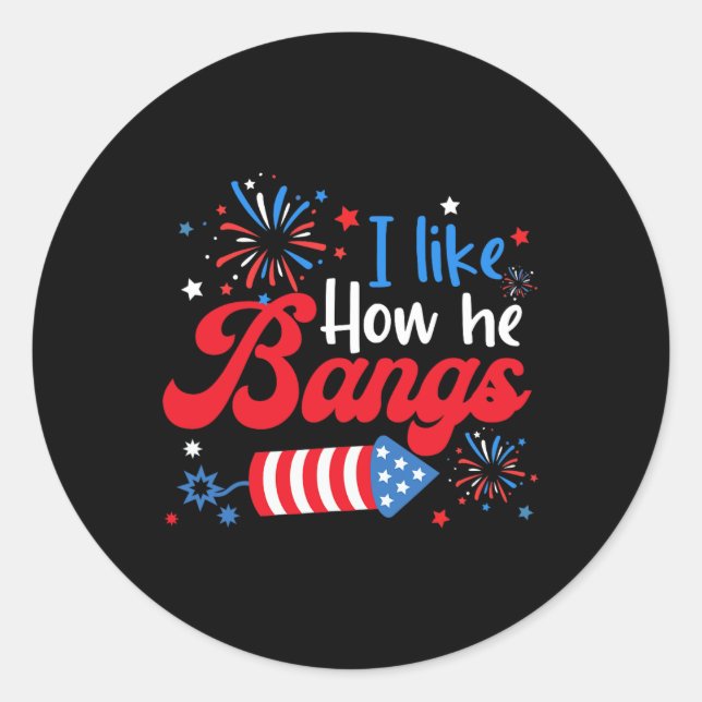 Pegatina Redonda Como Cómo Explota Fuegos Artificiales Pareja Funny (Anverso)