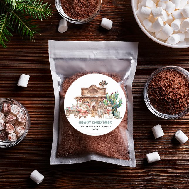 Pegatina Redonda Cómo estás Navidad | Diversión del desierto occide (Subido por el creador)