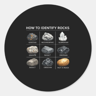 Pegatina Redonda Cómo identificar rocas geología amante mineral