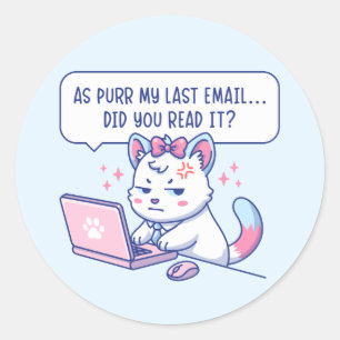 Pegatina Redonda Como Mi Último Correo Electrónico - Humor Divertid