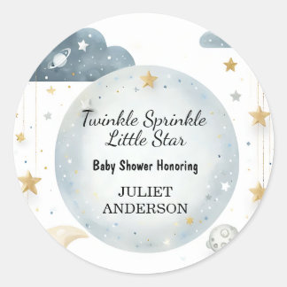 Pegatina Redonda Como Purpurina Twinkle Twinkle Little Star Baby Sh