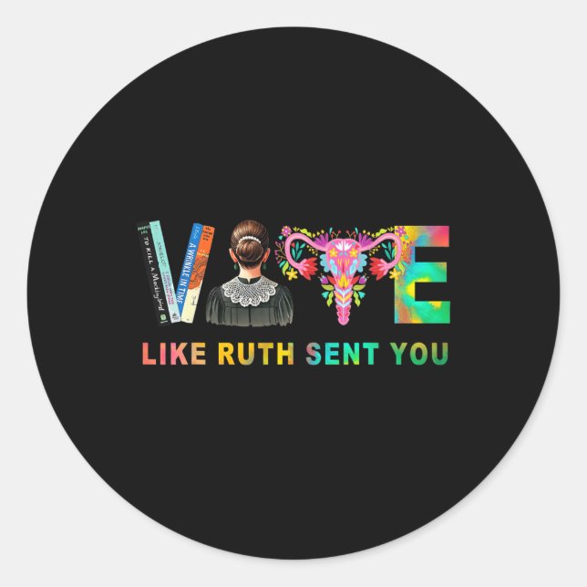 Pegatina Redonda Como Ruth te envió la inspiración del voto feminis (Anverso)