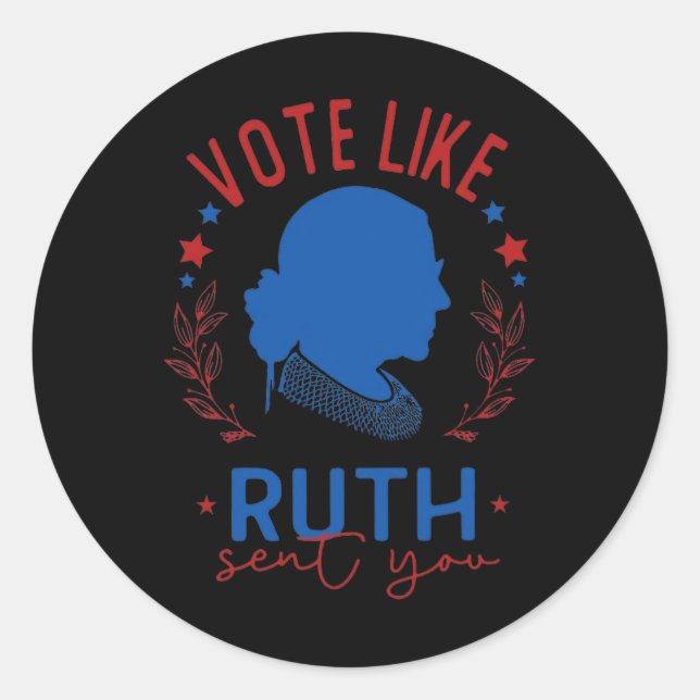 Pegatina Redonda Como Ruth te envió la inspiración del voto feminis (Anverso)