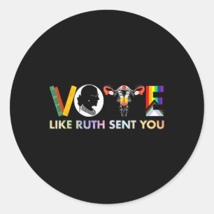 Pegatina Redonda Como Ruth te mandó Shirt Uterus Feminist Lgbt