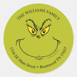 Pegatina Redonda Cómo se enfrentan los Navidades robados de Grinch