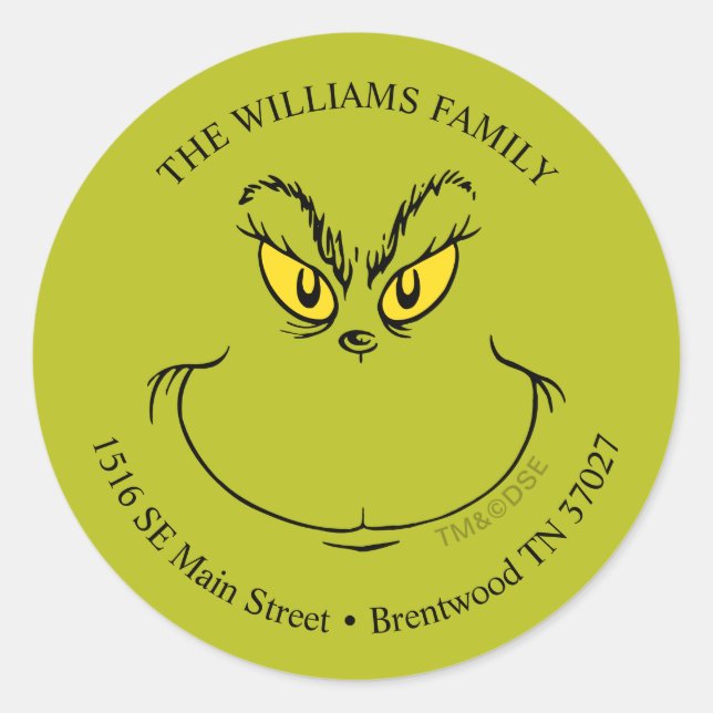 Pegatina Redonda Cómo se enfrentan los Navidades robados de Grinch  (Anverso)