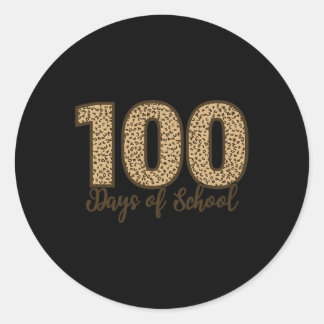 Pegatina Redonda Como Tees Cheetah Leopard 100 días de clases