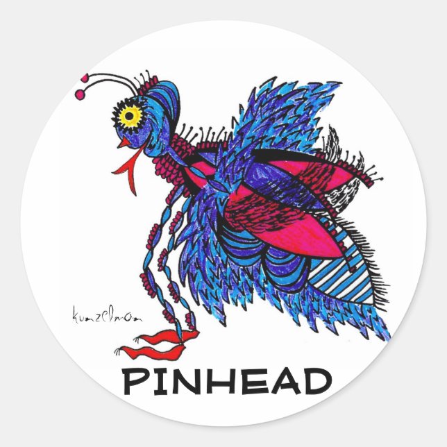 PEGATINA REDONDA COMO UN PINHEAD (Anverso)