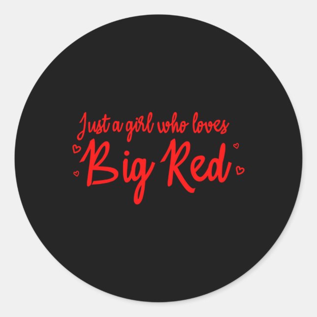 Pegatina Redonda Como Un Que Ama Los Grandes Sodas Rojos (Anverso)