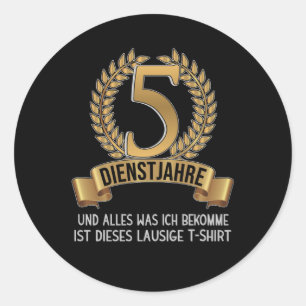 Pegatina Redonda Compañía de Aniversario de Empresa Empresaria de 5