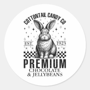 Pegatina Redonda Compañía de Caramelo Cottontail Chocolate Conejito