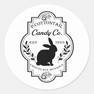 Pegatina Redonda Compañía de dulces Cool cottontail Pascua