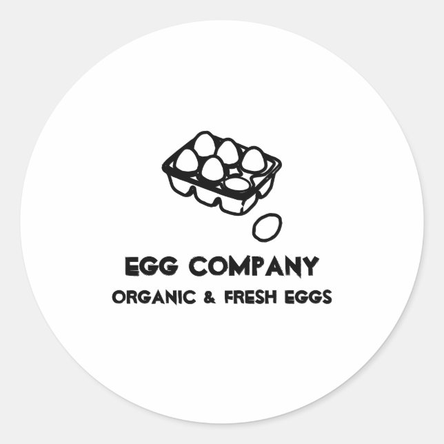 Pegatina Redonda Compañía de Huevos (Anverso)