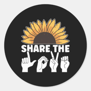 Pegatina Redonda Comparte el amor por los premios del lenguaje de R