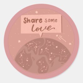 Pegatina Redonda Comparte Sticker de Amor