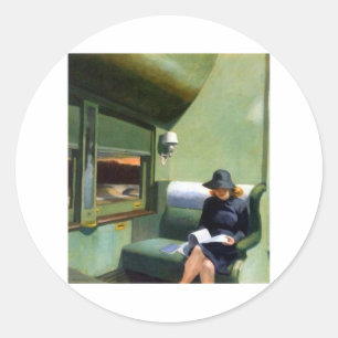 Pegatina Redonda Compartimento C Auto Edward Hopper