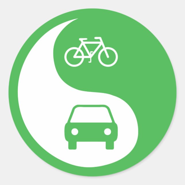 Pegatina Redonda Compartir el camino Yin Yang (Anverso)