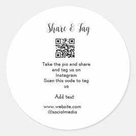 Pegatina Redonda Compartir y etiquetar en el análisis de Instagram 
