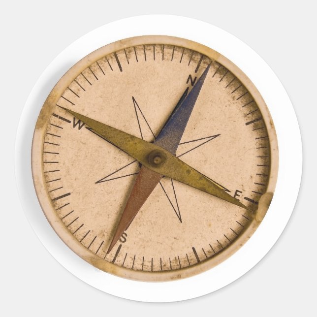 Pegatina Redonda compás (Anverso)