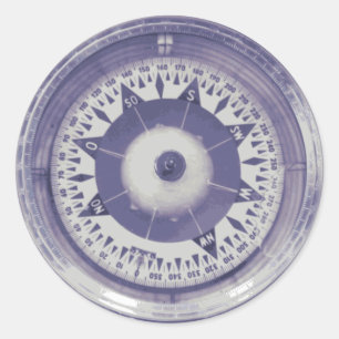 Pegatina Redonda Compás del vintage náutico