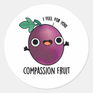 Pegatina Redonda Compasión Fruta Graciosa Pasión Fruta Pun